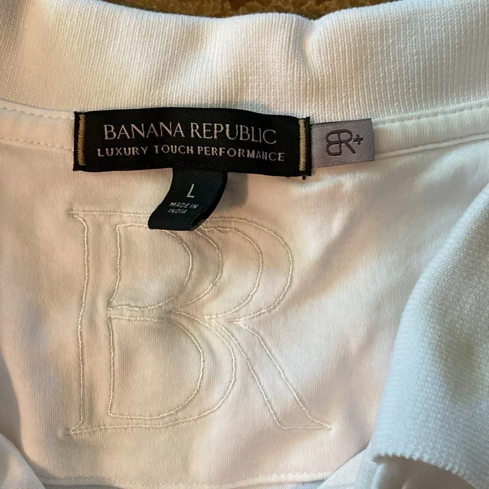 Banana Republic white Luxury Touch Performance short sleeve golf‎ Polo shirt top